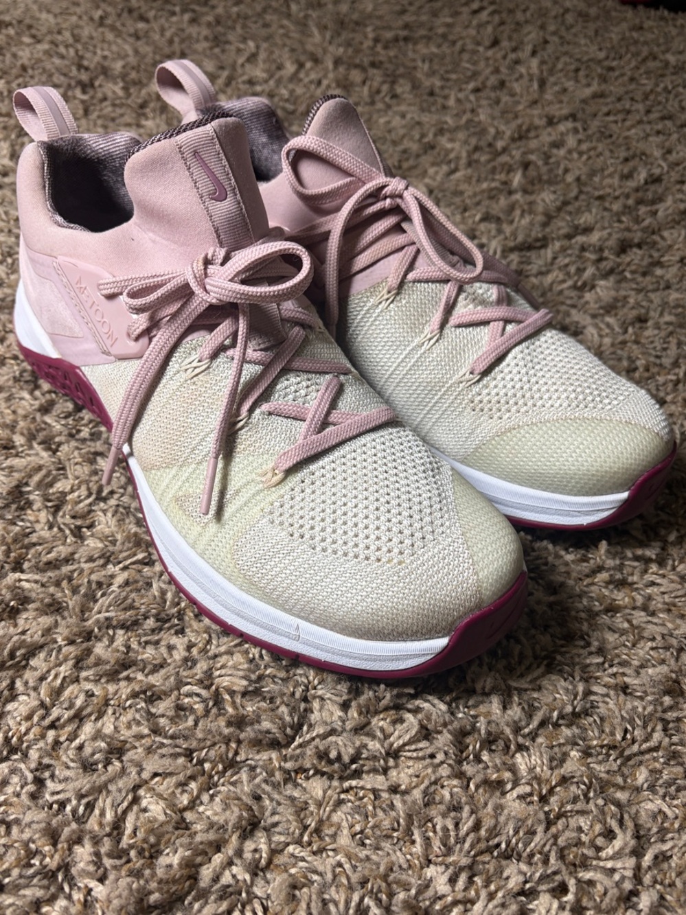 Nike Metcon Flyknit 3 Women’s 11.5 White Pink True Berry Training AR5623-150